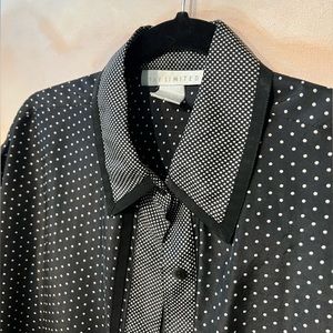 The LIMITED Vintage SILK dots 90s w grosgrain trim